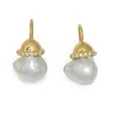 Orecchini perle barocche - Brillanti 0,18ct. H-VS1, oro 18kt.