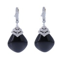 Orecchini - Onice, brillanti 0,76ct. oro 18kt.