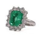Anello - Smeraldo 11,74ct. brillanti 3,60ct. F/G-VVS, oro 18kt.