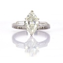 Anello solitario - Diamante marquise 2,06ct. J-SI2, oro 18kt.