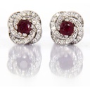 Orecchini - Rubini 0,70ct. brillanti 0,42ct. G-VS, oro 18 kt.