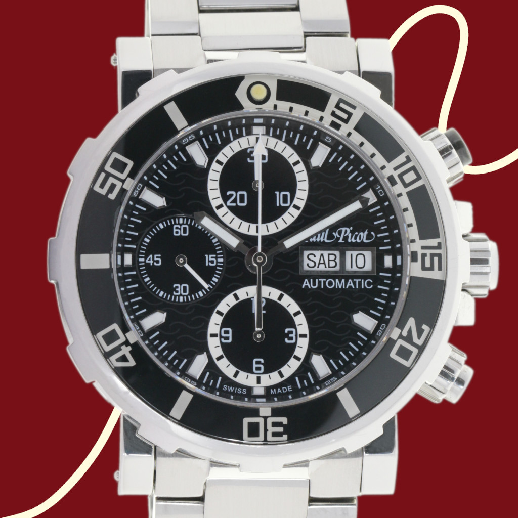 Orologio Paul Picot Yatchman ref:1127NBLS Chrono Day-Date steel, automatic - 2020 original box e papers