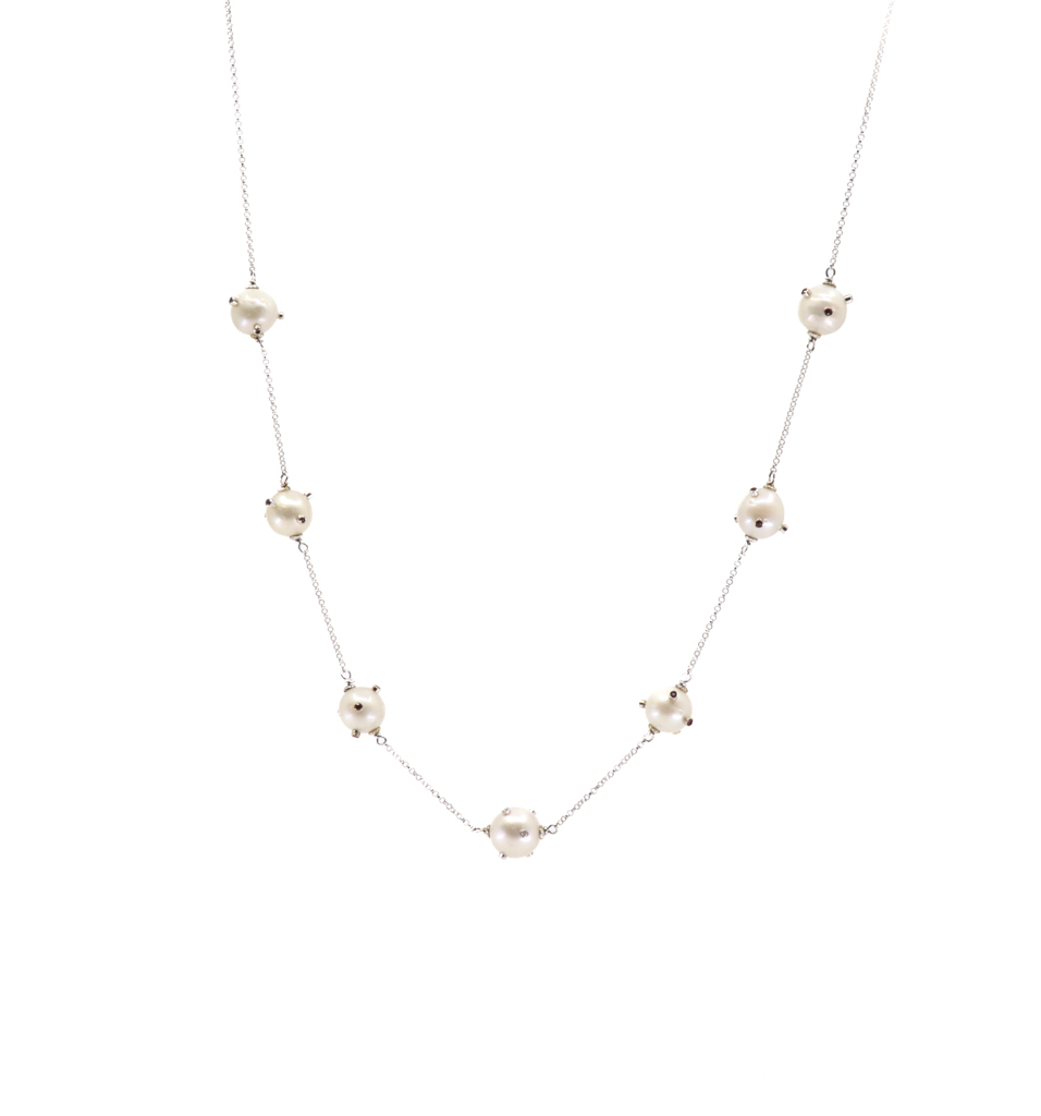 Collana perle australiane - Brillanti e rubini, oro 18kt.