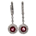 Orecchini - Rubini 2,05ct. Brillanti 0,51ct. F/G-VVS, oro 18 kt.