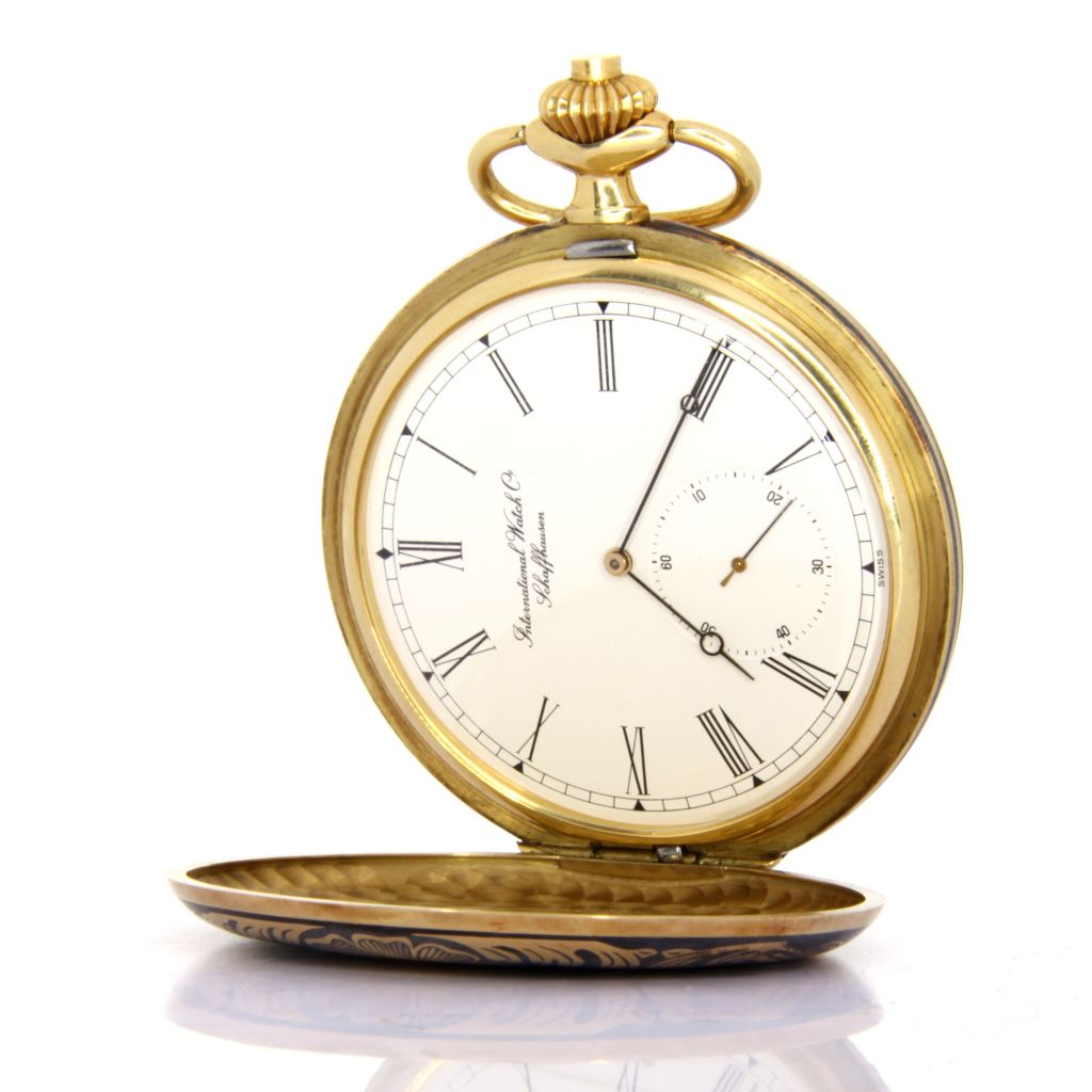 International Watch & Co Pocket Watch Yellow Gold 18Kt gr96.96. model 5409 serial 2191XXX - Our box and Papers