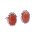 Orecchini corallo - Brillanti 0,08ct. oro 18kt.