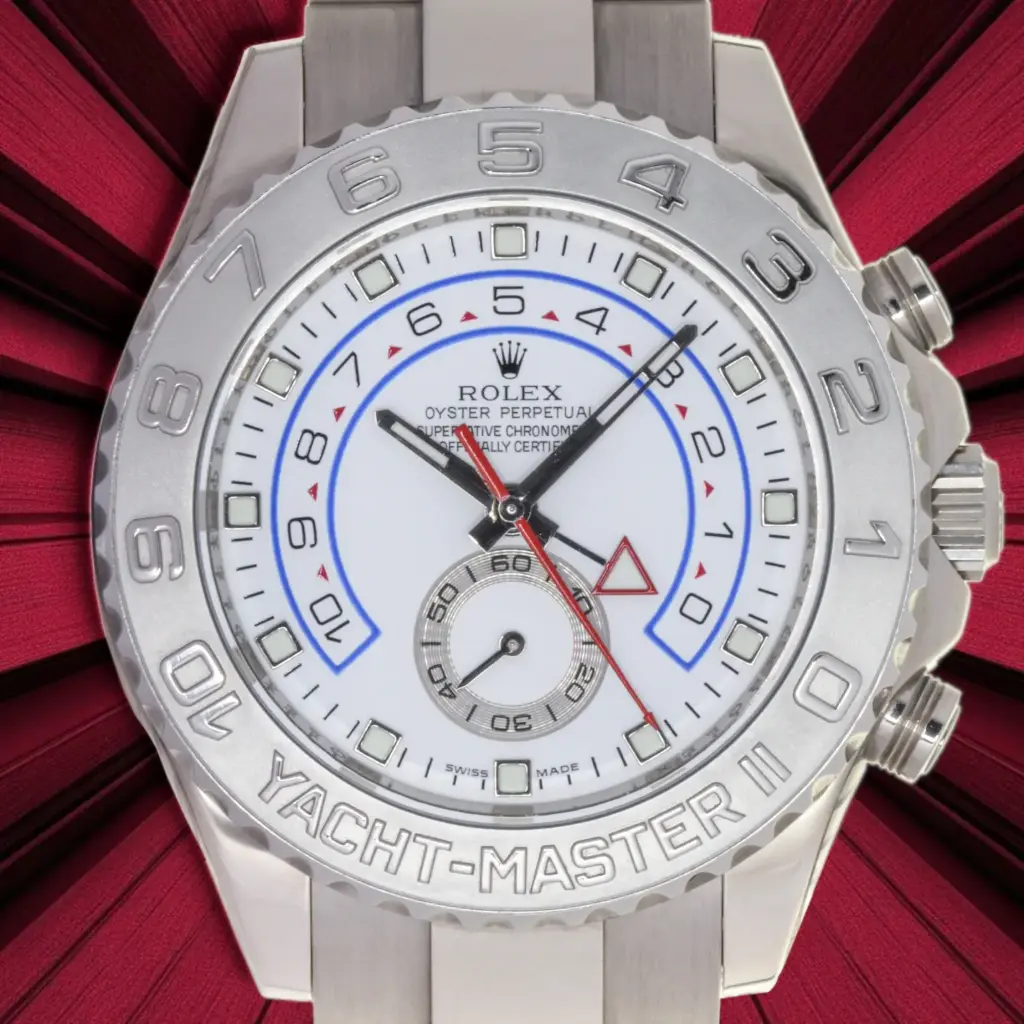 Rolex YACHT-MASTER II ref:116689, 44 mm, White gold, Original Box,Service & Papers - 2008 - s/n:Z699xxx - Preowned 