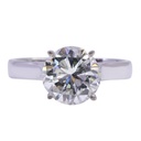 Anello solitario - Diamante 2,65ct, G-SI2 laser inciso, oro 18kt. peso totale 3,6gr