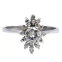 Anello - Brillante 0,53ct. + 0,15ct. I-VS1, oro 18kt di gr.3,2