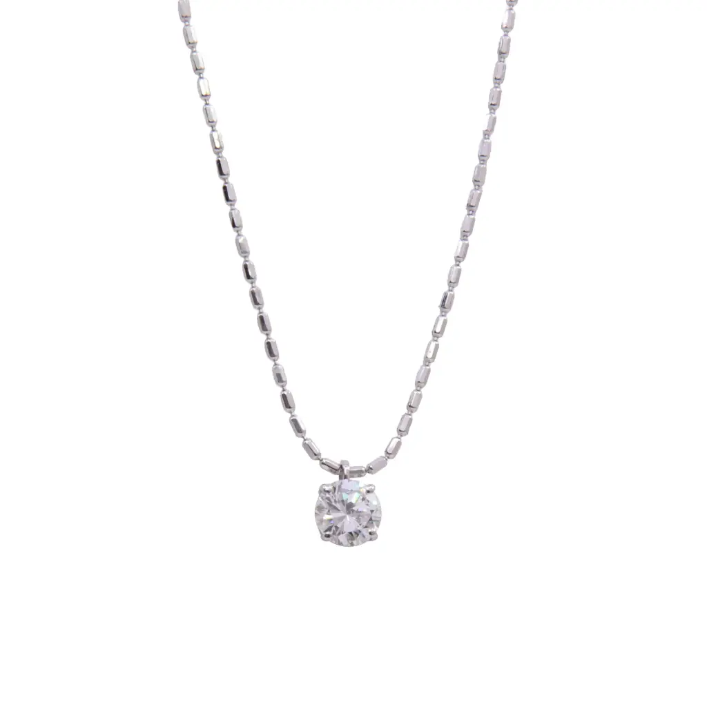 Collana punto luce - Brillante 0,64ct, G-SI2, oro 18kt, peso totale 2,4 gr, IGI 681492073