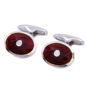 Gemelli smaltati - Brillante, oro 18kt. peso totale 11,6gr.