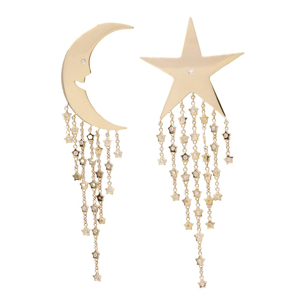 Orecchini Pasquale Bruni Luna Stella - Brillanti 0,30ct, oro 18kt. peso totale 13,2gr