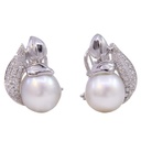 Orecchini perle australiane - Brillanti 0,40ct. G-VS1, oro 18kt