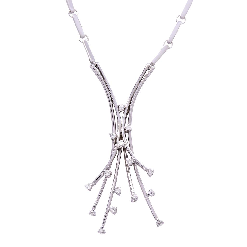 Collana girocollo - Oro 18kt con brillanti 0,30ct. Peso totale 18 gr