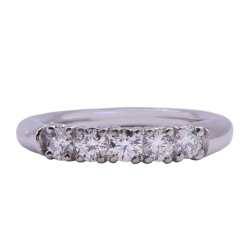 Anello veretta- Brillanti 0,68ct. G/H-VS1, oro 18kt.