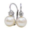 Orecchini con perle giapponesi - Brillanti 0,20ct. H/I-VS1, oro 18kt. peso totale 5,5gr