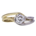 Anello solitario Damiani - Brillante 0,44ct, H-VVS oro 18kt, peso totale 4,8 gr