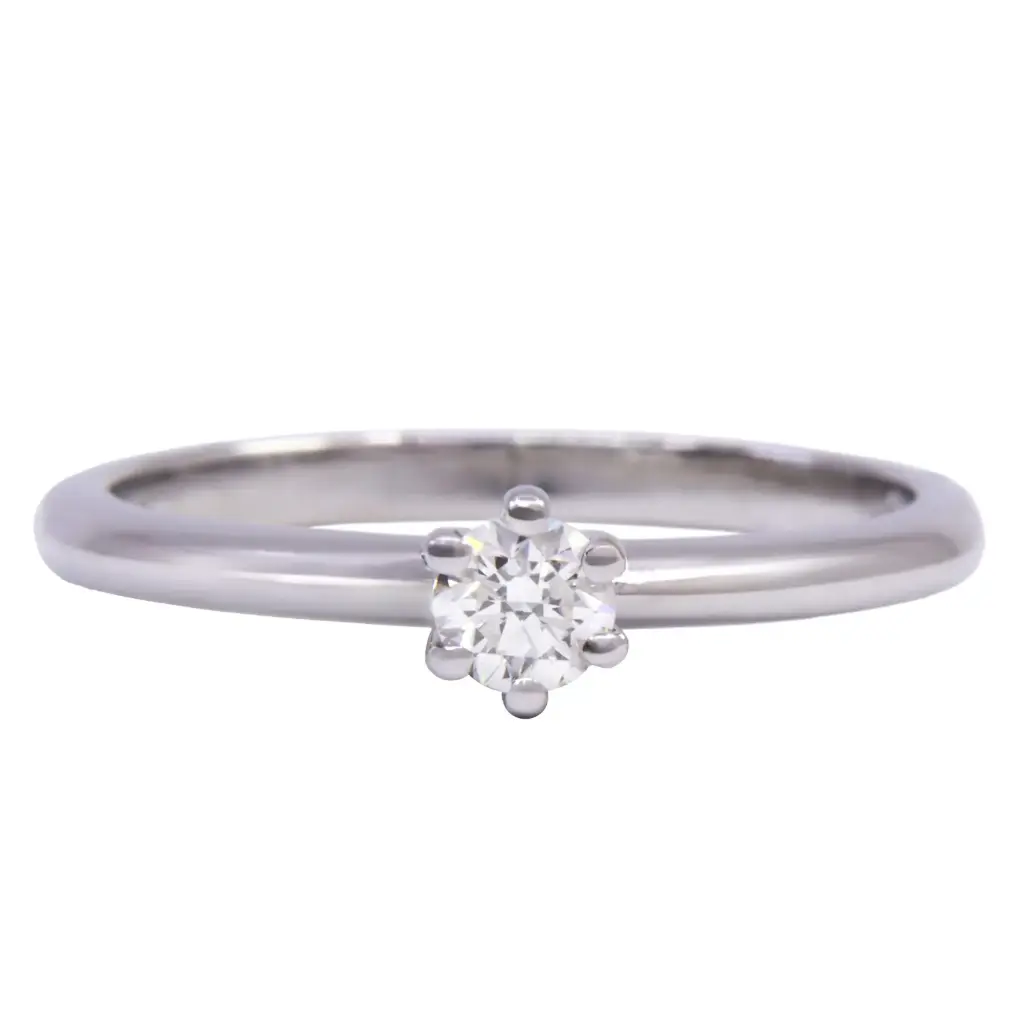 Anello solitario - Brillante 0,27ct. F-VVS2 oro 18kt, peso totale 3,10 gr