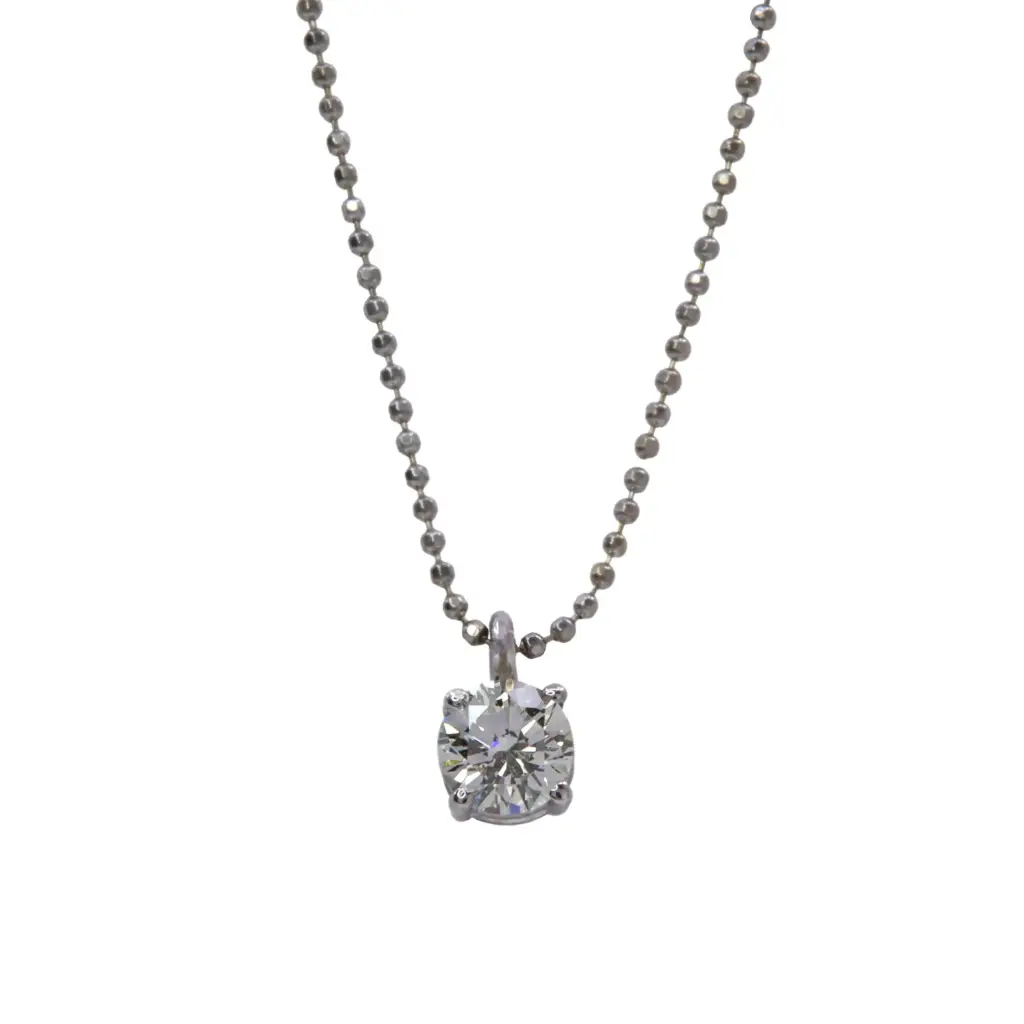  Collana punto luce - Brillante 0,46ct, N-VVS2, oro 18kt, peso totale 2,4 gr, IGI 681592061