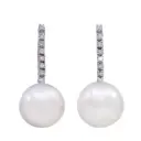 Orecchini - Perle giapponesi, brillanti 0,16ct G-VS1, oro 18kt. peso totale 5gr