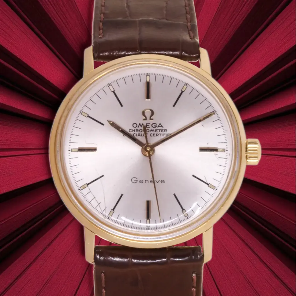 Omega Classic - Yellow Gold - Our box and two year warranty - scratched dial