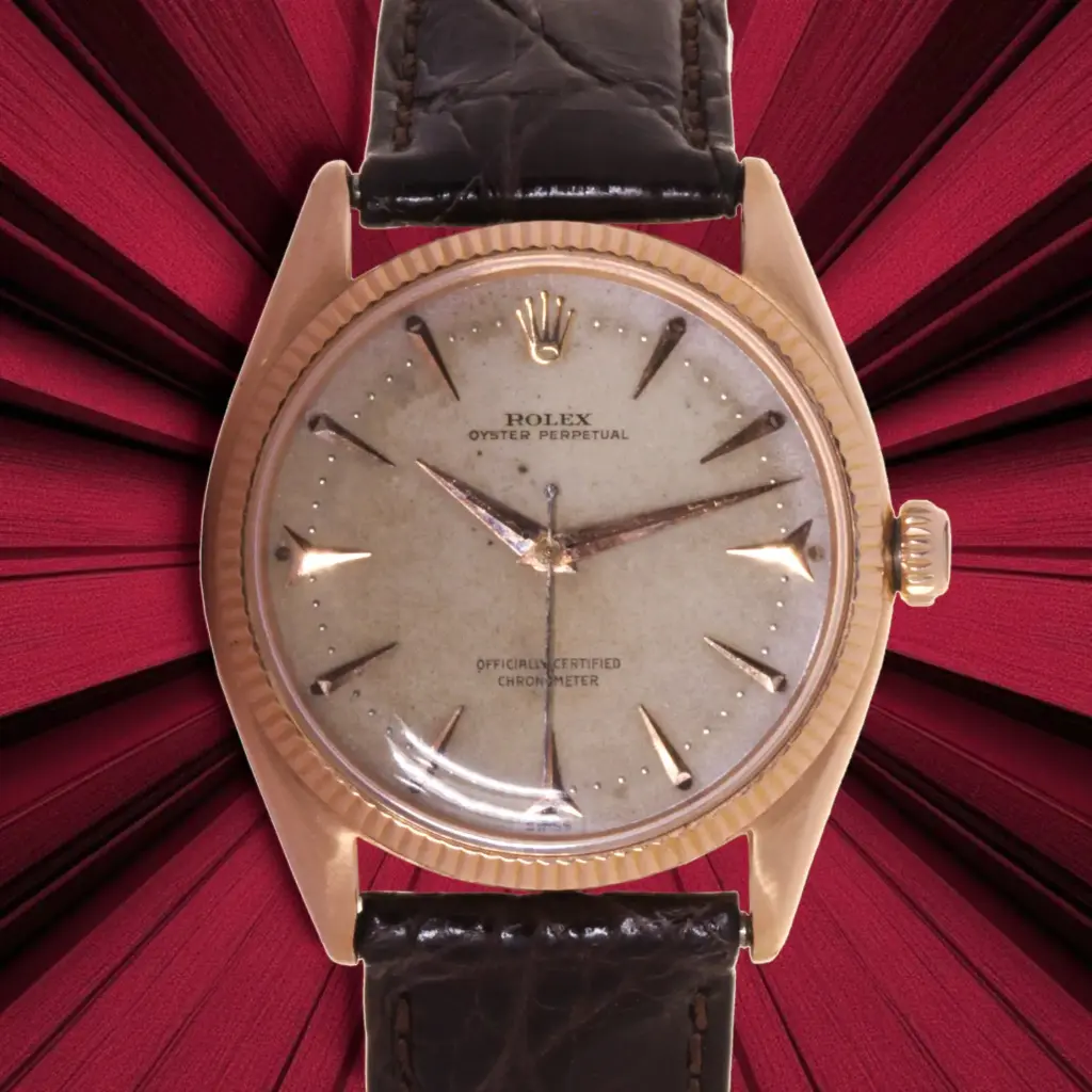 Rolex Oyster Perpetual ref:6567 - 34mm - 18kt rose Gold Original Dial Cal.1030 (1956) ser. 198xxx - our two years warranty
