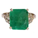 Anello - Smeraldo 6,0ct. brillanti 0,20ct. H-VS, oro 18kt. peso 5,2gr