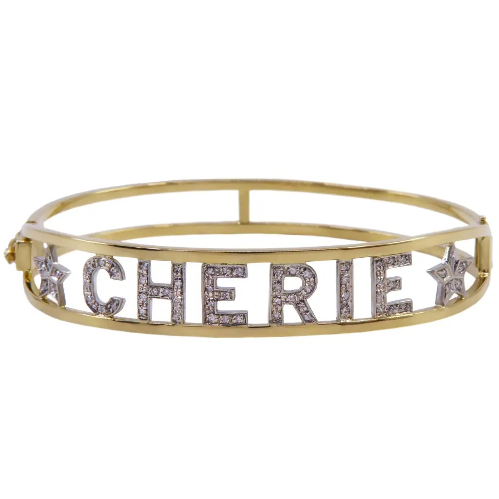 Bracciale rigido "Cherie" - Brillanti 0,30ct H-VS1, oro giallo 18kt