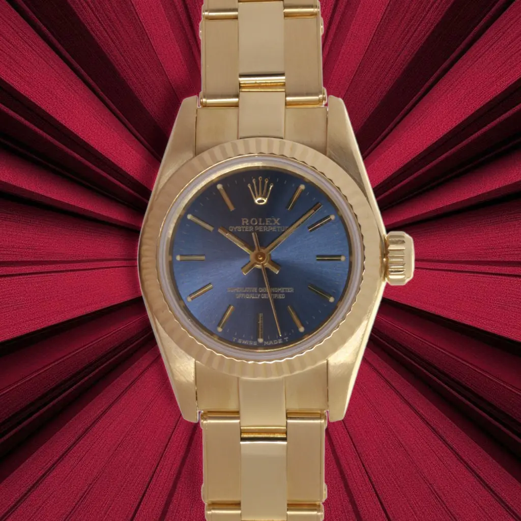 Rolex Oyster Perpetual ref:67198 Blu index, 1996 - our box and two years warranty