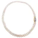 Collana perle giapponesi coltivate - Chiusura in oro 18kt, brillanti 0,30ct. G-VS1