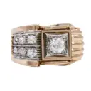 Anello fascia - Brillanti taglio antico, oro rosa, peso totale 15gr