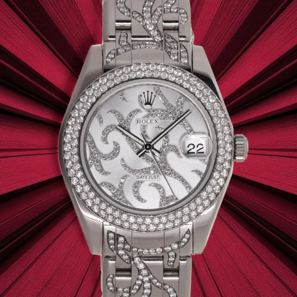 Rolex Datejust Arabesque Pearlmaster ref:81339 - 34mm, 18kt White Gold and Diamonds, Rolex Box & Papers 10/2010