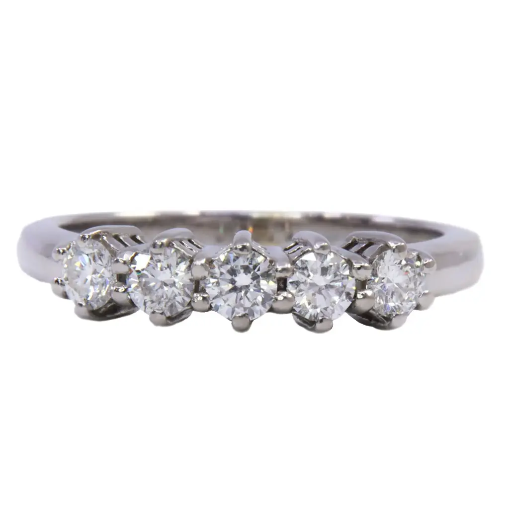 Anello veretta- Brillanti 0,50ct. G-VS1, oro 18kt. peso totale 4gr.