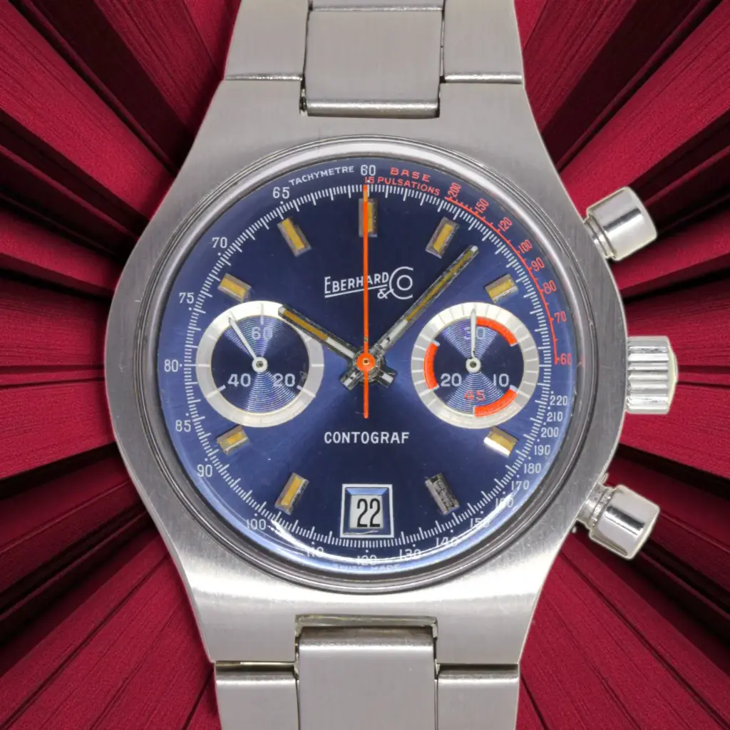 Eberhard & Co. Contograf - approximate 1970s, Steel, Eberhard Box - our two-year warranty