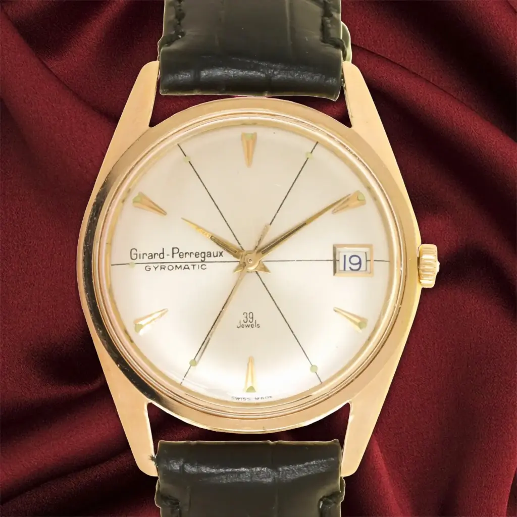 Girard Perregaux Gyromatic, 18kt Pink Gold, leather strap - our box and two-year warranty
