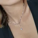 Girocollo - Oro bianco 18kt e brillanti 0,97ct + 0,40ct + 0,31ct. G-VS, peso totale 15,9gr