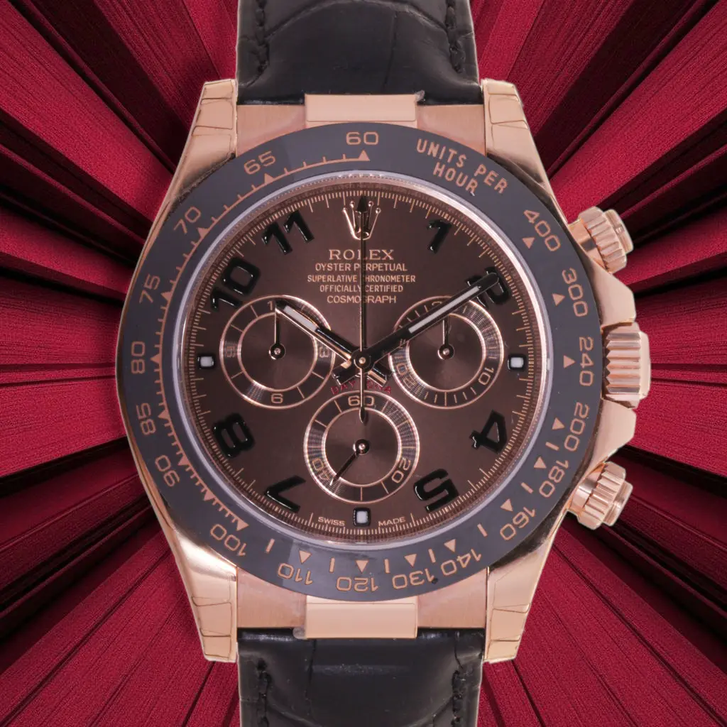 Rolex Cosmograph Daytona crocodile strap - everose gold Ref:116515LN Rolex Paper and Box  04-2016 - Original factory stickers 