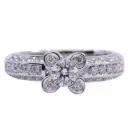 Anello solitario - Diamante 0,50ct, F-VS1 + 0,50ct.  F-VS1 oro 18kt. peso totale 8,30 gr