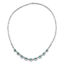 Girocollo con smeraldi e brillanti: Smeraldi 1,80ct. Brillanti 0,70ct. G-VS1, oro 18 kt.