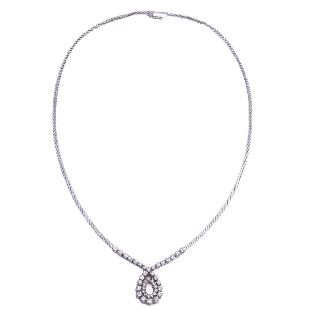 Girocollo - Oro bianco 18kt e brillanti 1,20ct. G-VS1, peso totale 23,00gr