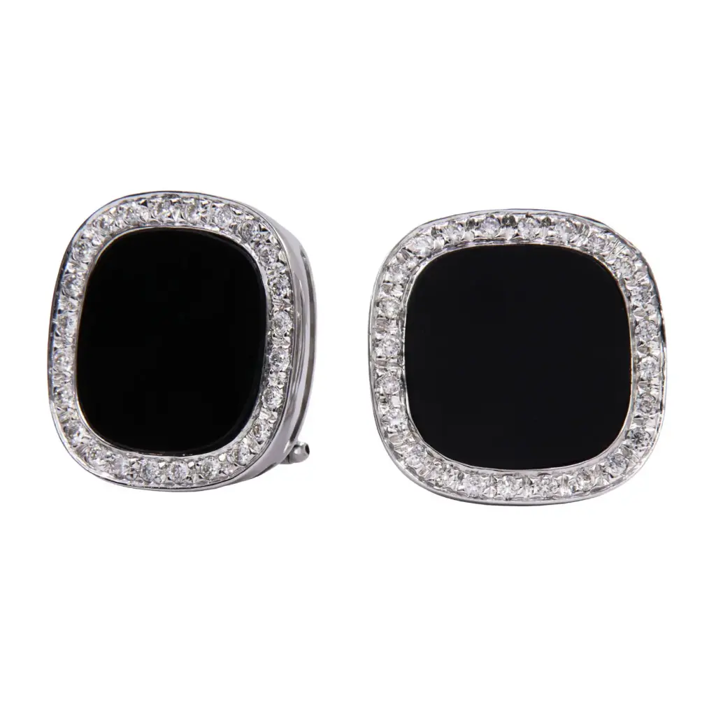 Orecchini - Onice, brillanti 0,40ct. G-VS1 oro 18kt.