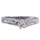 Anello solitario - Diamante 0,25ct, G-VS + 0,09ct. oro 18kt. peso totale 4,50gr