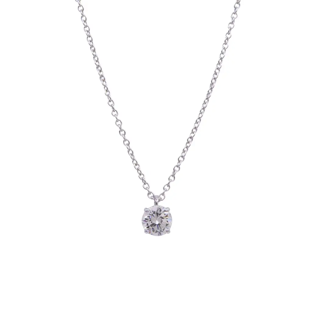Collana punto luce - Brillante 0,62ct, J-VS2, oro 18kt. certificato IGI
