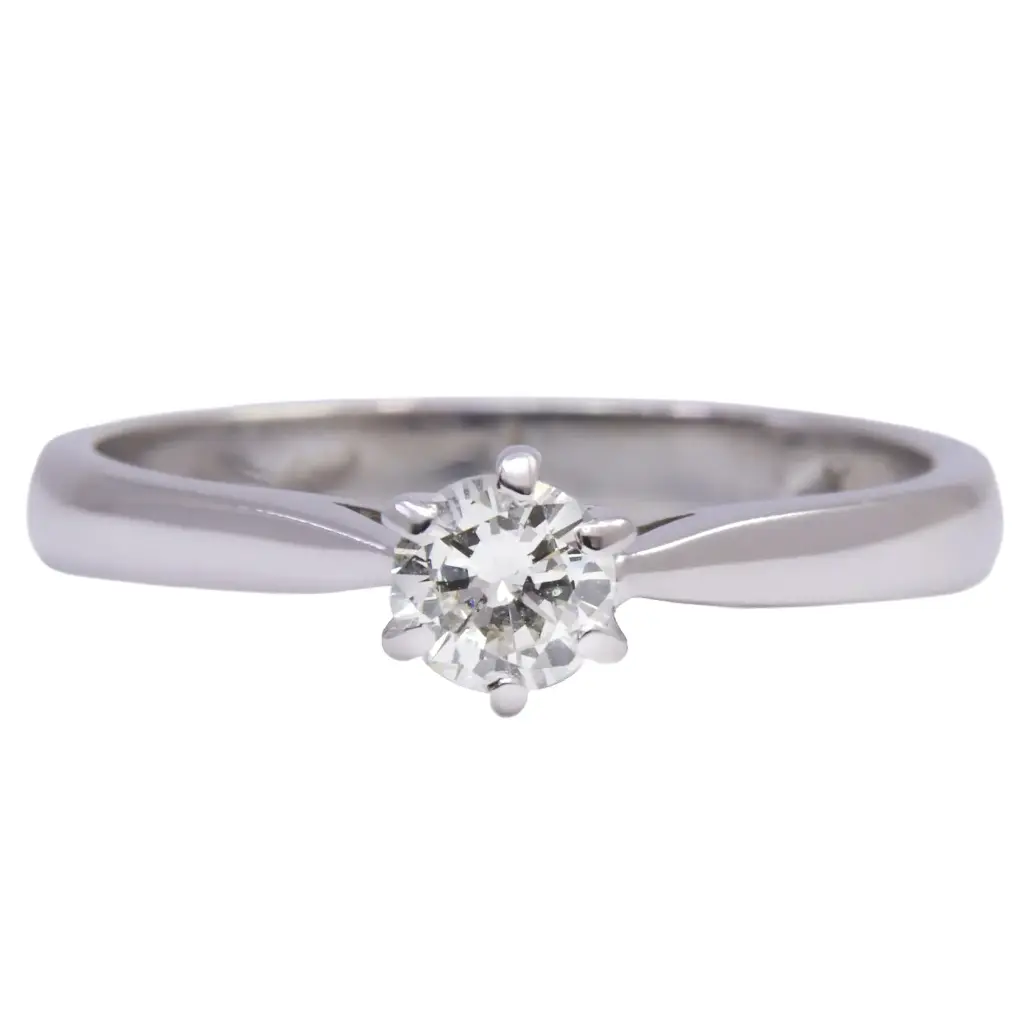 Anello solitario - Brillante 0,30ct. H-VS1 oro 18kt, peso totale 3,20 gr