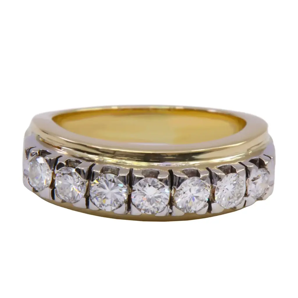 Anello Veretta - 7 brillanti, carati totali 0,84ct. G/H-VS1 peso totale 11,40gr.