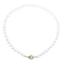 Collana perle giapponesi - Brillanti 0,40ct. susta in oro 18kt di 6,50 gr