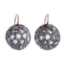 Orecchini stile antico - Oro 9kt. e argento con diamanti taglio antico