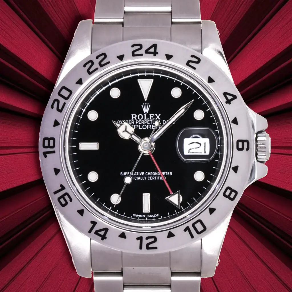 ROLEX 16570 EPLORER II, 40mm, 1990, serial L255xxx, Rolex Service Card &  Service Box, Exp. 02/2028