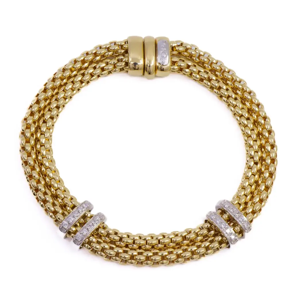  Bracciale FOPE - Brillanti 0,18ct. oro 18kt. peso totale 27,80gr.