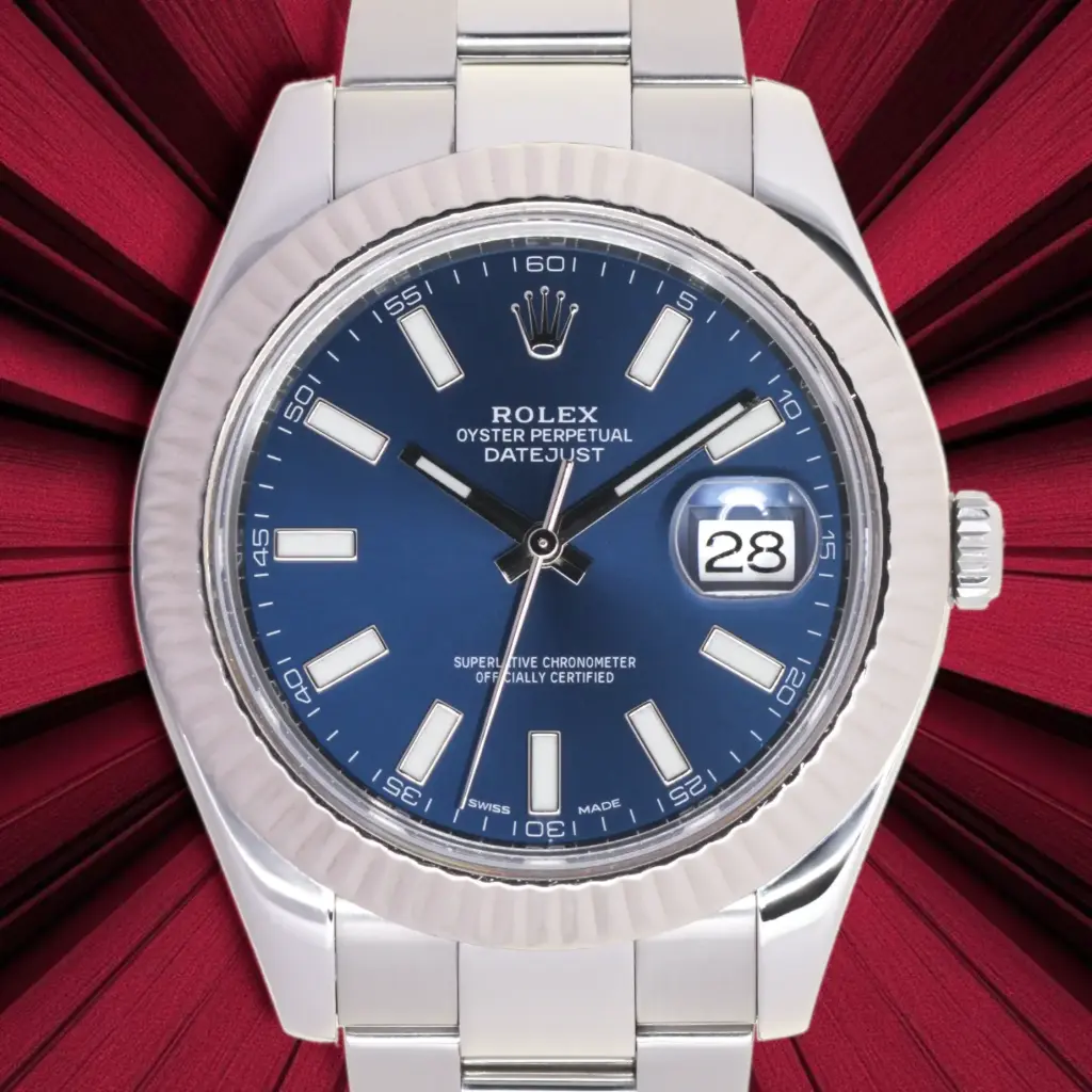 ROLEX DATEJUST ref:116334, 41 mm, 18kt White gold bezel & Steel,  Rolex Box & Papers, 12/2009 